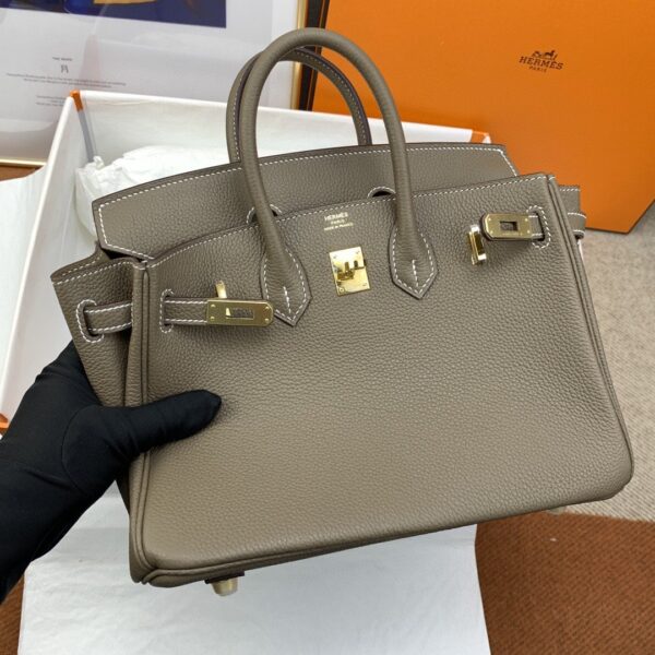 1:1 Replica Hermes Birkin Nata Swift Brown For Women Gold Toned Hardware 10in/25cm