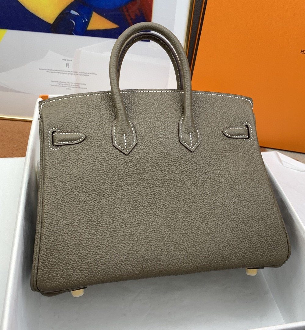 1:1 Replica Hermes Birkin Nata Swift Brown For Women Gold Toned Hardware 10in/25cm