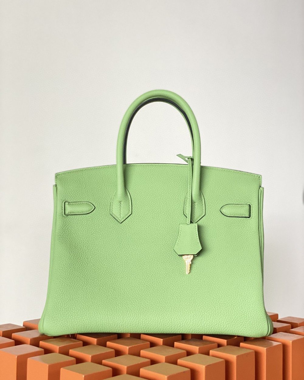 1:1 Replica Hermes Birkin Nata Swift Green For Women Gold Toned Hardware 10in/25cm