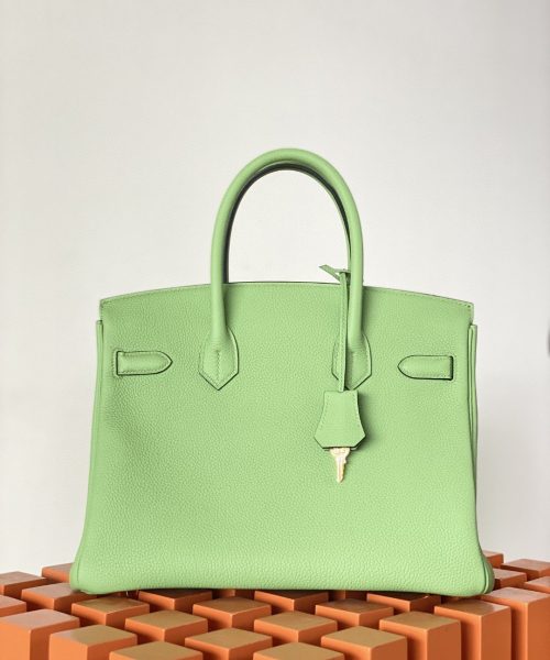 1:1 Replica Hermes Birkin Nata Swift Green For Women Gold Toned Hardware 10in/25cm