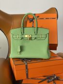 1:1 Replica Hermes Birkin Nata Swift Green For Women Gold Toned Hardware 10in/25cm