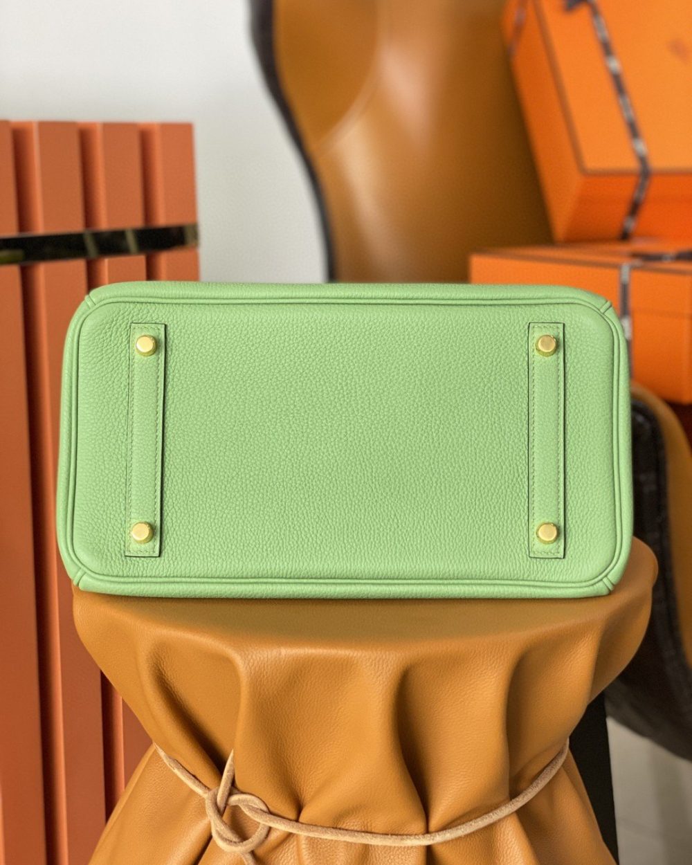1:1 Replica Hermes Birkin Nata Swift Green For Women Gold Toned Hardware 10in/25cm