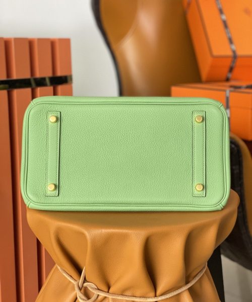 1:1 Replica Hermes Birkin Nata Swift Green For Women Gold Toned Hardware 10in/25cm