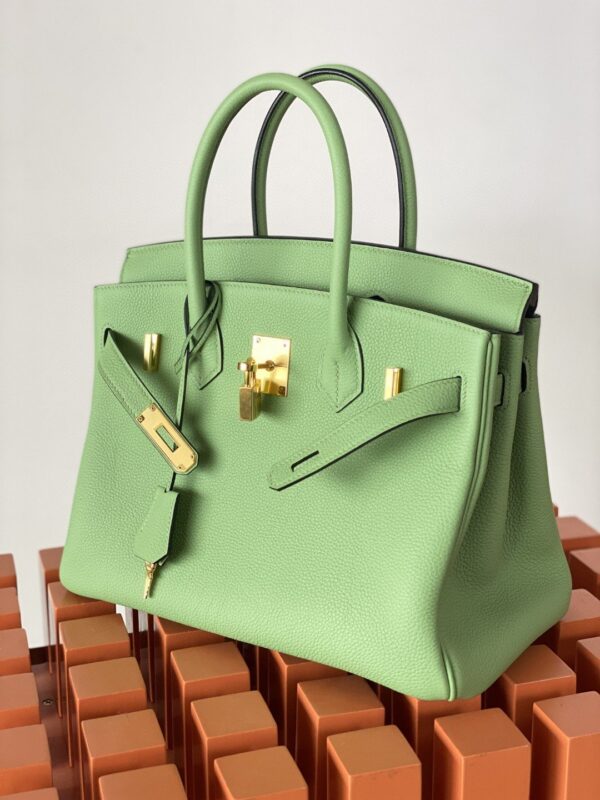 1:1 Replica Hermes Birkin Nata Swift Green For Women Gold Toned Hardware 10in/25cm