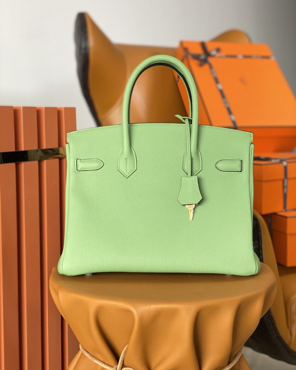 1:1 Replica Hermes Birkin Nata Swift Green For Women Gold Toned Hardware 10in/25cm