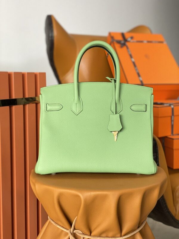 1:1 Replica Hermes Birkin Nata Swift Green For Women Gold Toned Hardware 10in/25cm