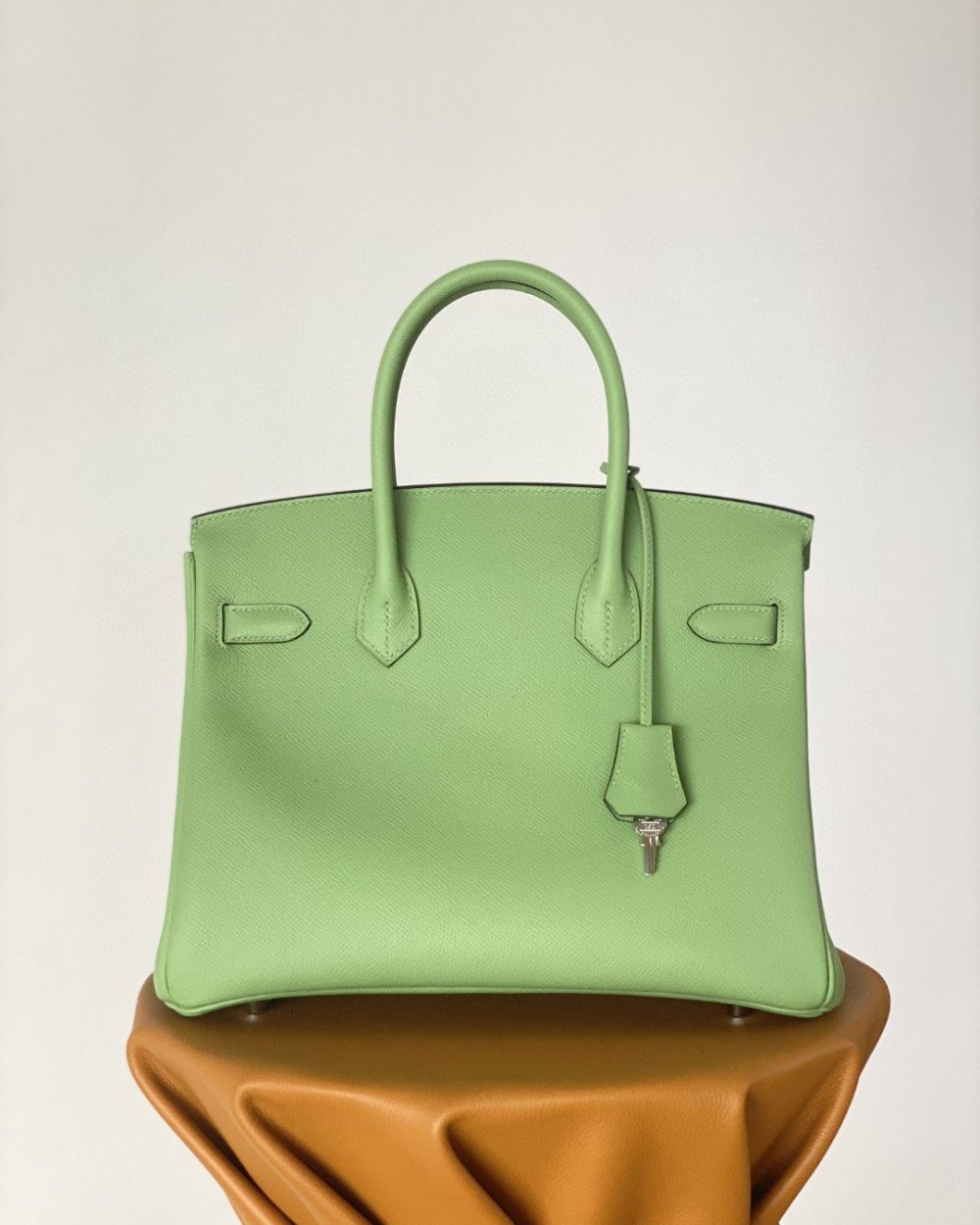 1:1 Replica Hermes Birkin Nata Swift Green For Women Silver Toned Hardware 10in/25cm