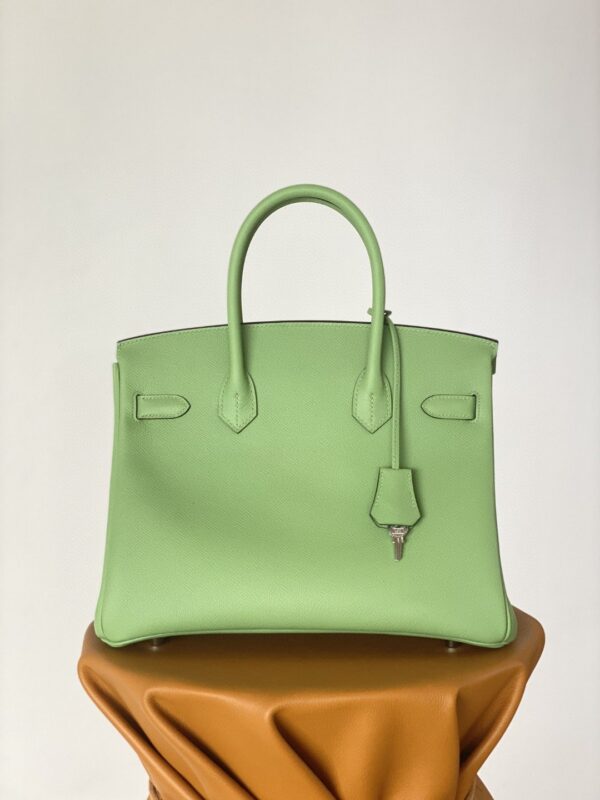 1:1 Replica Hermes Birkin Nata Swift Green For Women Silver Toned Hardware 10in/25cm