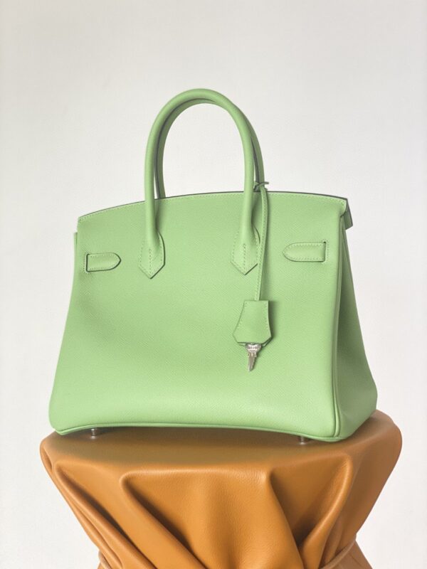 1:1 Replica Hermes Birkin Nata Swift Green For Women Silver Toned Hardware 10in/25cm