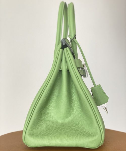 1:1 Replica Hermes Birkin Nata Swift Green For Women Silver Toned Hardware 10in/25cm