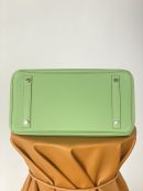 1:1 Replica Hermes Birkin Nata Swift Green For Women Silver Toned Hardware 10in/25cm