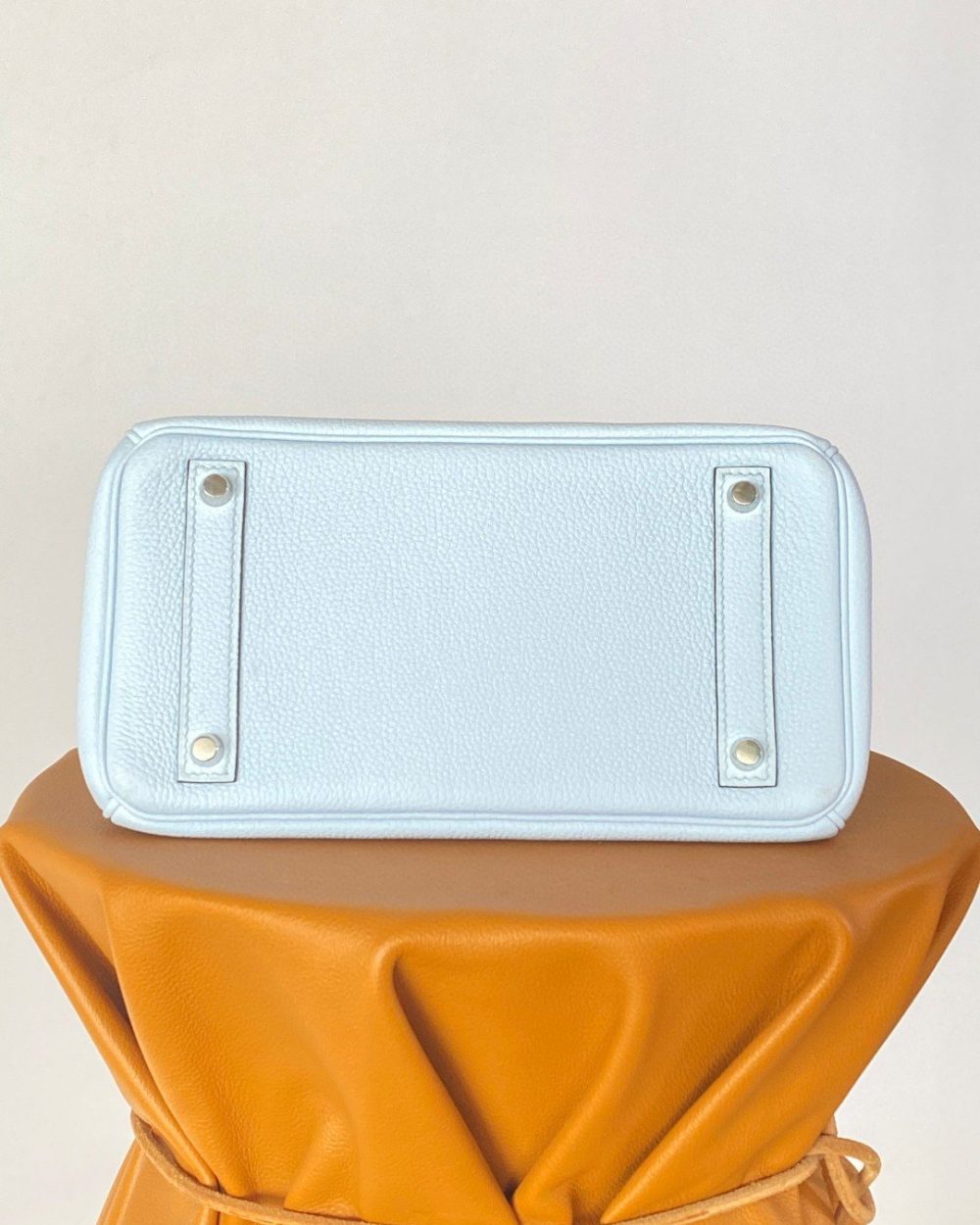 1:1 Replica Hermes Birkin Nata Swift Light Blue For Women Silver Toned Hardware 10in/25cm