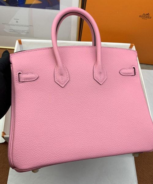 1:1 Replica Hermes Birkin Nata Swift Pink For Women Gold Toned Hardware 10in/25cm