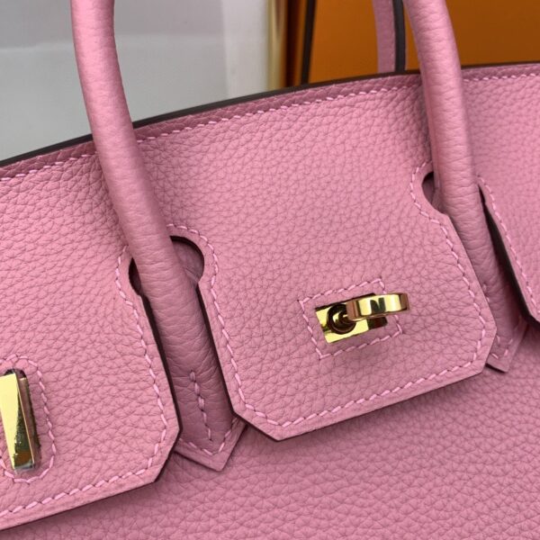 1:1 Replica Hermes Birkin Nata Swift Pink For Women Gold Toned Hardware 10in/25cm