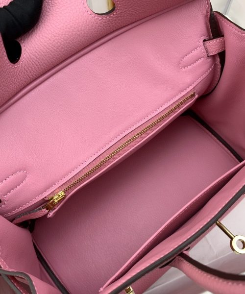 1:1 Replica Hermes Birkin Nata Swift Pink For Women Gold Toned Hardware 10in/25cm