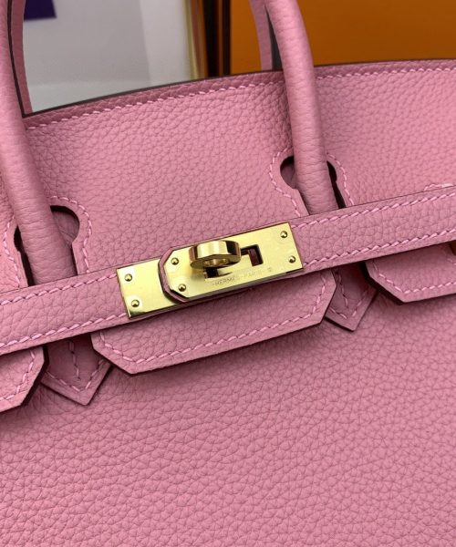 1:1 Replica Hermes Birkin Nata Swift Pink For Women Gold Toned Hardware 10in/25cm