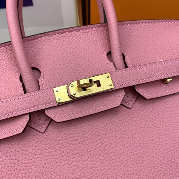 1:1 Replica Hermes Birkin Nata Swift Pink For Women Gold Toned Hardware 10in/25cm