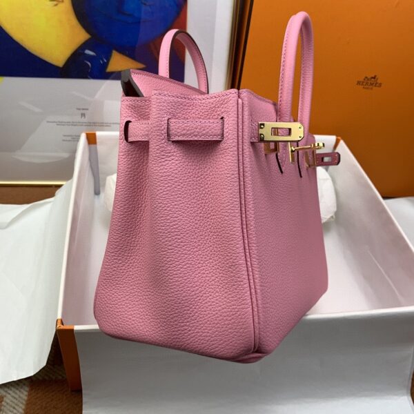 1:1 Replica Hermes Birkin Nata Swift Pink For Women Gold Toned Hardware 10in/25cm