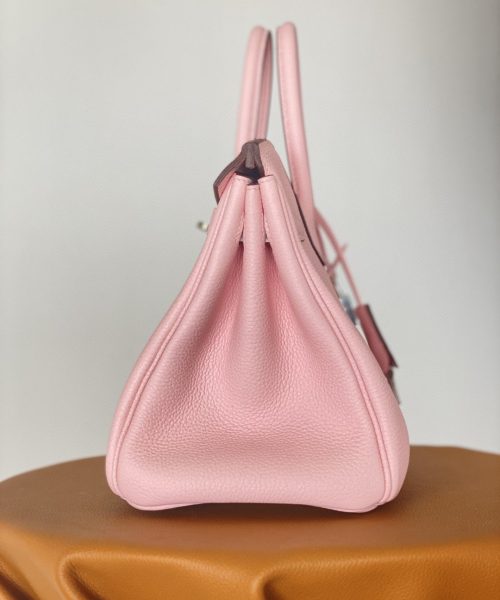 1:1 Replica Hermes Birkin Nata Swift Pink For Women Silver Toned Hardware 10in/25cm