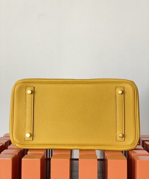 1:1 Replica Hermes Birkin Nata Swift Yellow For Women Gold Toned Hardware 10in/25cm