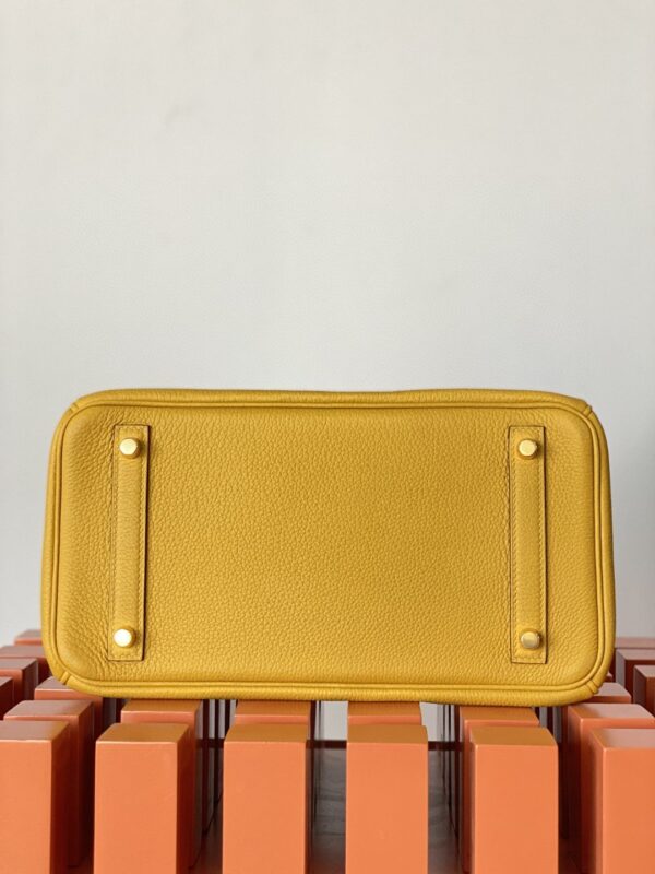 1:1 Replica Hermes Birkin Nata Swift Yellow For Women Gold Toned Hardware 10in/25cm