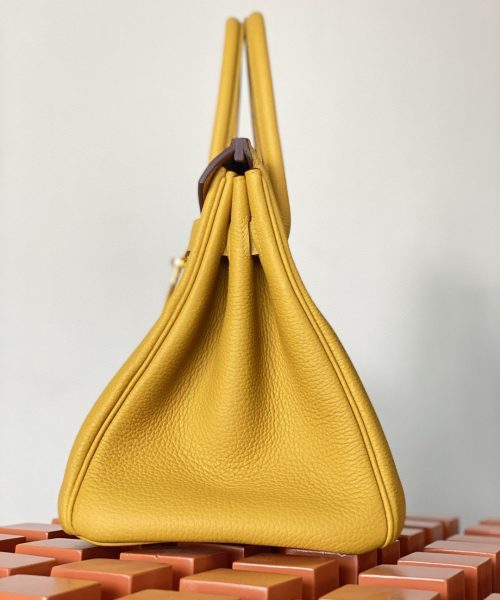 1:1 Replica Hermes Birkin Nata Swift Yellow For Women Gold Toned Hardware 10in/25cm