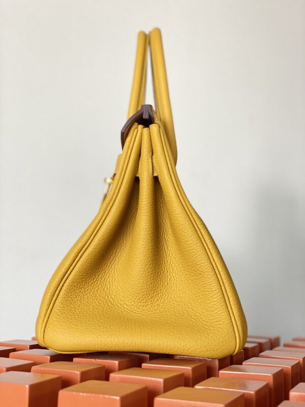 1:1 Replica Hermes Birkin Nata Swift Yellow For Women Gold Toned Hardware 10in/25cm