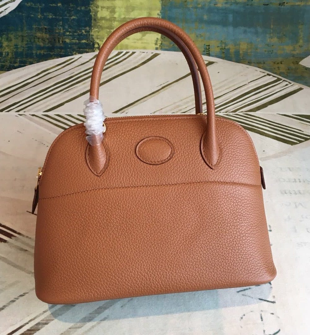 1:1 Replica Hermes Bolide Bag Brown For Women Silver Toned Hardware 12.6in/32cm