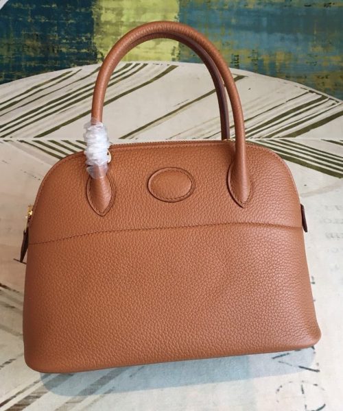 1:1 Replica Hermes Bolide Bag Brown For Women Silver Toned Hardware 12.6in/32cm