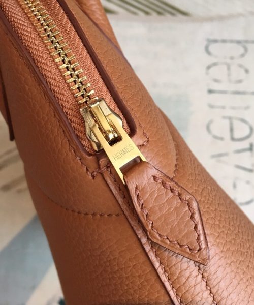 1:1 Replica Hermes Bolide Bag Brown For Women Silver Toned Hardware 12.6in/32cm