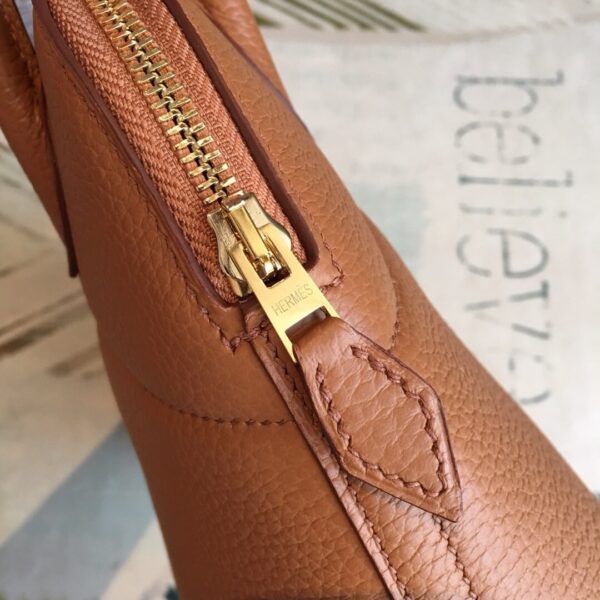 1:1 Replica Hermes Bolide Bag Brown For Women Silver Toned Hardware 12.6in/32cm