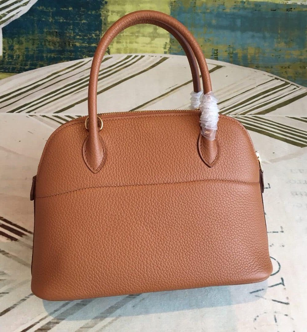 1:1 Replica Hermes Bolide Bag Brown For Women Silver Toned Hardware 12.6in/32cm
