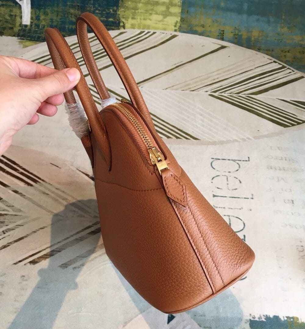 1:1 Replica Hermes Bolide Bag Brown For Women Silver Toned Hardware 12.6in/32cm