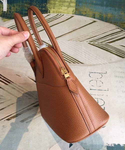 1:1 Replica Hermes Bolide Bag Brown For Women Silver Toned Hardware 12.6in/32cm