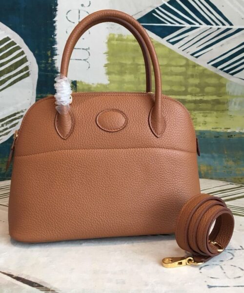 1:1 Replica Hermes Bolide Bag Brown For Women Silver Toned Hardware 12.6in/32cm