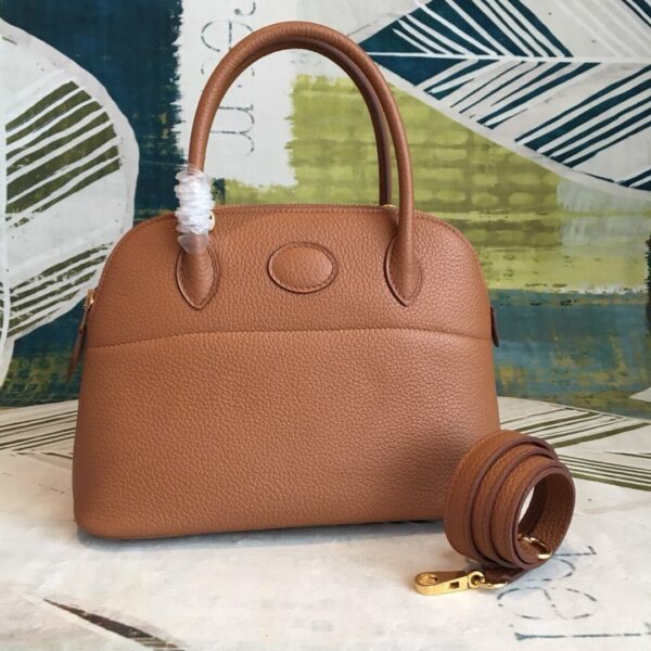 1:1 Replica Hermes Bolide Bag Brown For Women Silver Toned Hardware 12.6in/32cm