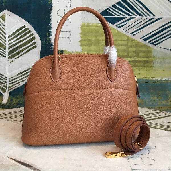 1:1 Replica Hermes Bolide Bag Brown For Women Silver Toned Hardware 12.6in/32cm