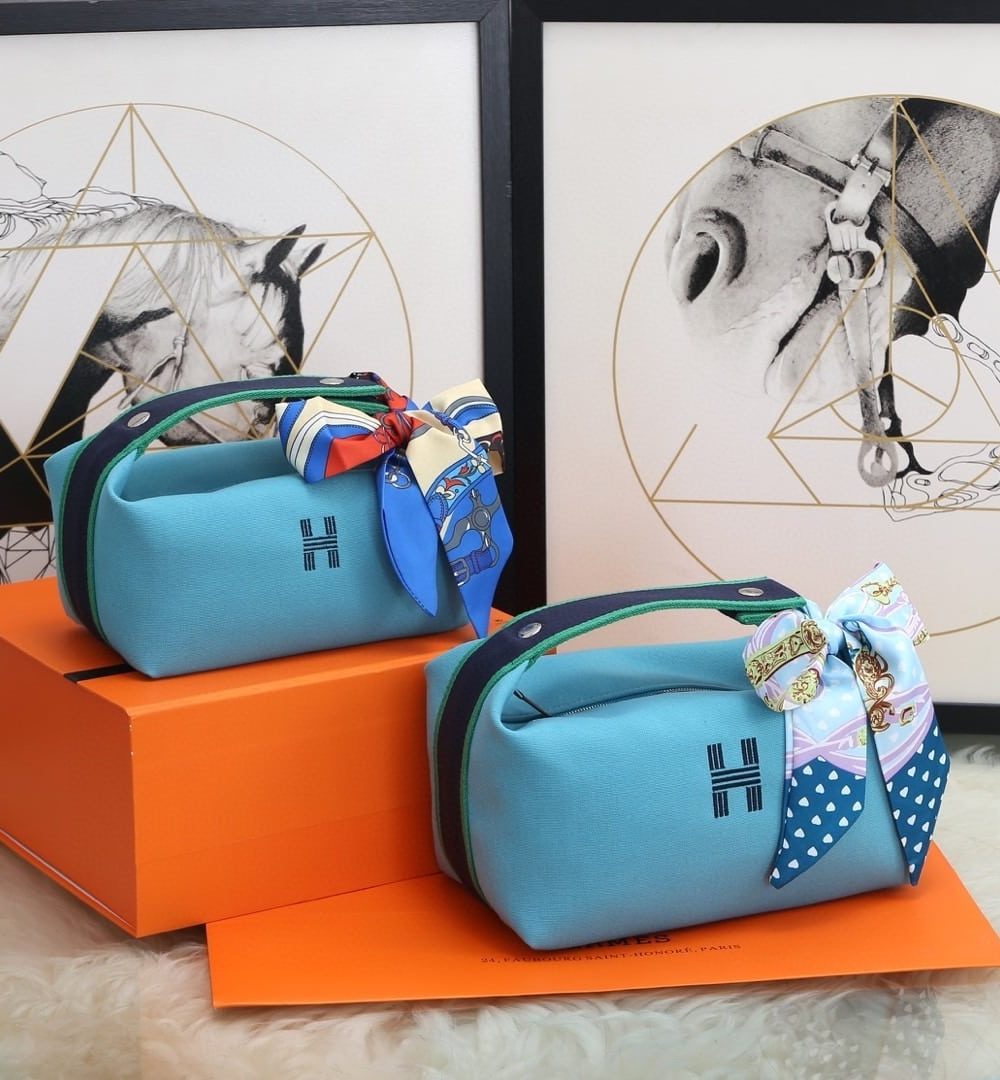 1:1 Replica Hermes Bride A Brac Case Light Blue Bag For Women, Women's Handbags, Shoulder Bags 9.8in/25cm