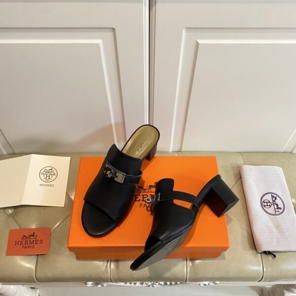 Hermes Candy Sandal Black For Women, Women's Shoes H211070Z