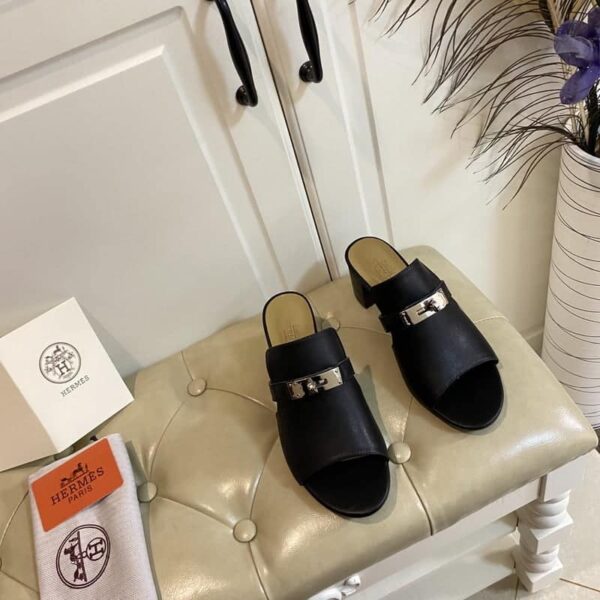 Hermes Candy Sandal Black For Women, Women's Shoes H211070Z