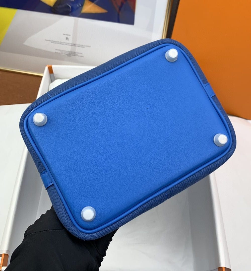 1:1 Replica Hermes Cargo Picotin Lock 18 Blue, Silver Toned Hardware Bag For Women, Women's Handbags, Shoulder Bags 7.1in/18cm