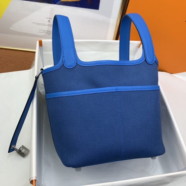 1:1 Replica Hermes Cargo Picotin Lock 18 Blue, Silver Toned Hardware Bag For Women, Women's Handbags, Shoulder Bags 7.1in/18cm
