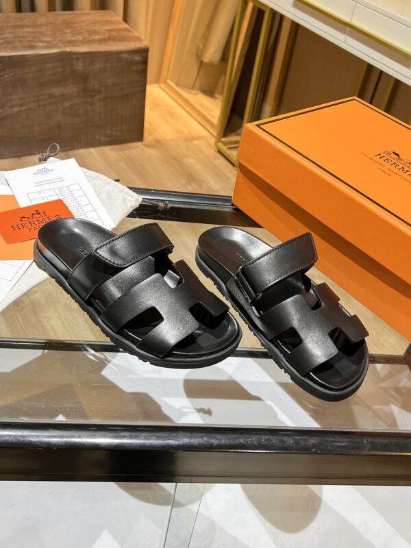 Hermes Chypre Sandal Black For Women, Women's Shoes H211114Z 02350