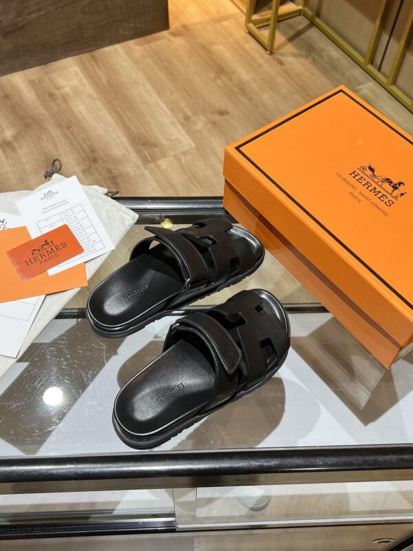 Hermes Chypre Sandal Black For Women, Women's Shoes H211114Z 02350