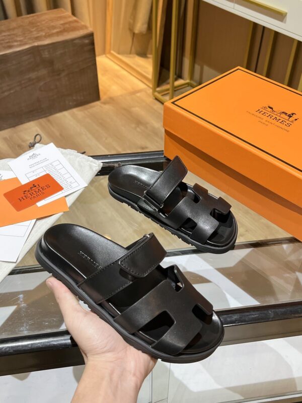 Hermes Chypre Sandal Black For Women, Women's Shoes H211114Z 02350