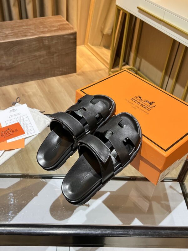 Hermes Chypre Sandal Black For Women, Women's Shoes H211114Z 02350