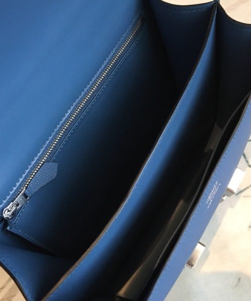 1:1 Replica Hermes Constance 18 Epsom Navy Blue For Women Silver Toned Hardware, Women’s Handbags, Shoulder Bags 7.1in/18cm