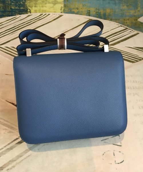 1:1 Replica Hermes Constance 18 Epsom Navy Blue For Women Silver Toned Hardware, Women’s Handbags, Shoulder Bags 7.1in/18cm