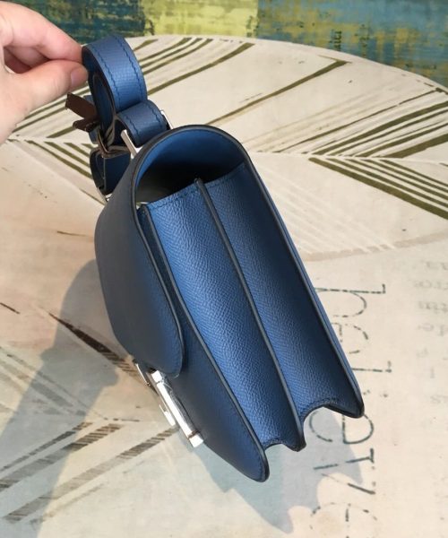 1:1 Replica Hermes Constance 18 Epsom Navy Blue For Women Silver Toned Hardware, Women’s Handbags, Shoulder Bags 7.1in/18cm