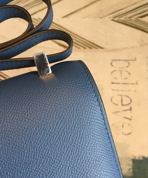 1:1 Replica Hermes Constance 18 Epsom Navy Blue For Women Silver Toned Hardware, Women’s Handbags, Shoulder Bags 7.1in/18cm